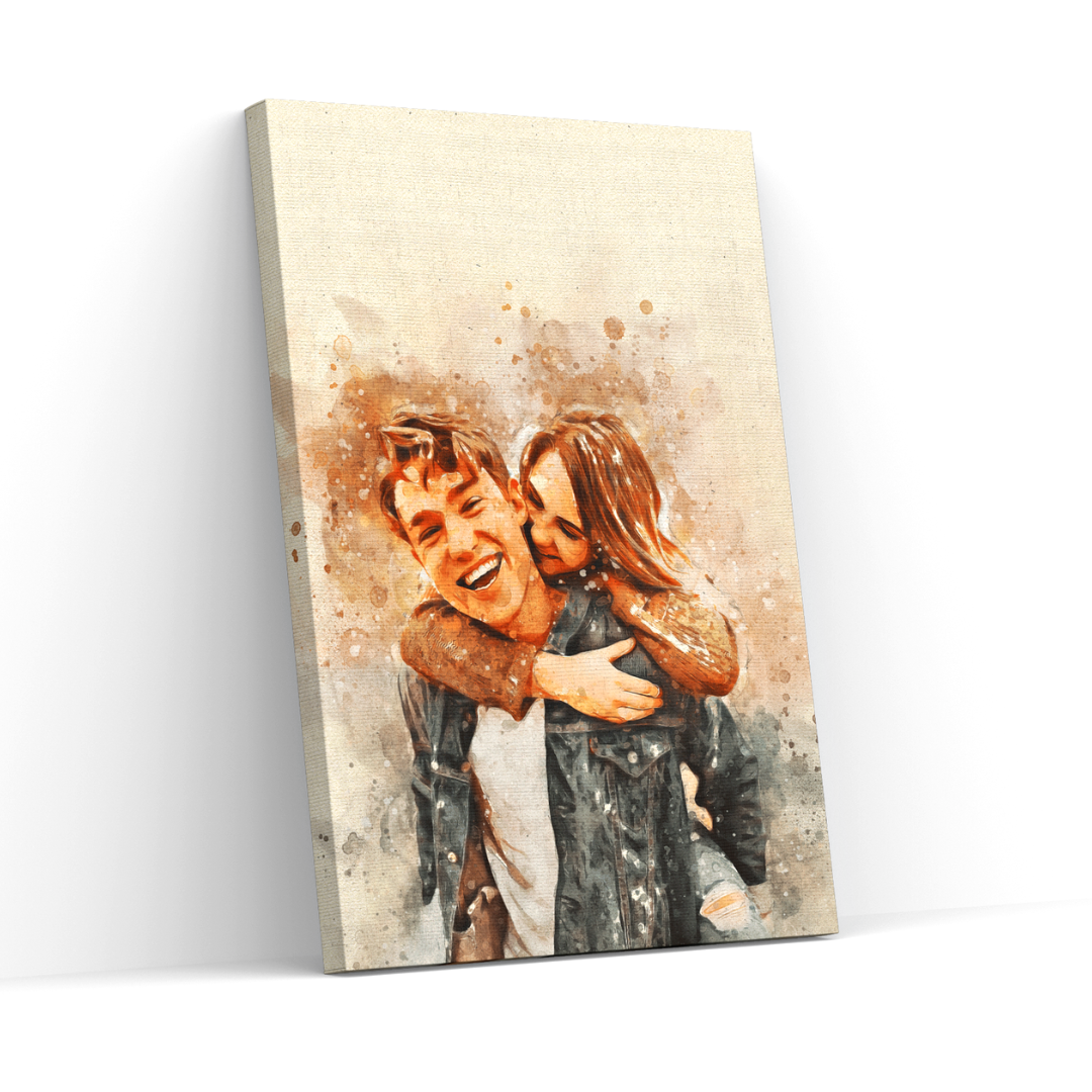 Custom Couple Watercolor Portrait from Photo – Anniversary Gift