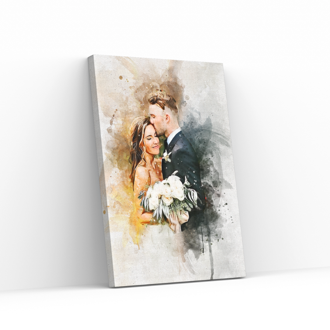 Custom Couple Watercolor Portrait from Photo – Anniversary Gift