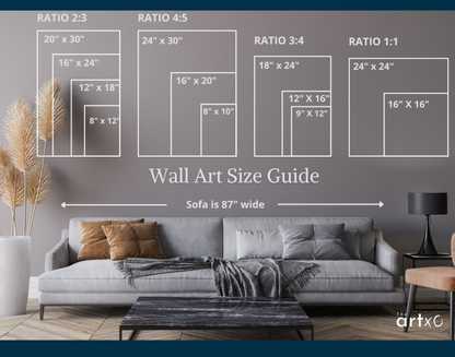 Personalized Custom Anniversary Gift Wall Art Home Decor Size Guide