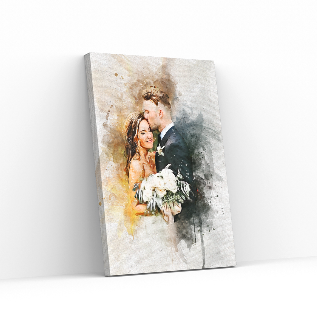 Romantic anniversary gift – custom canvas portrait